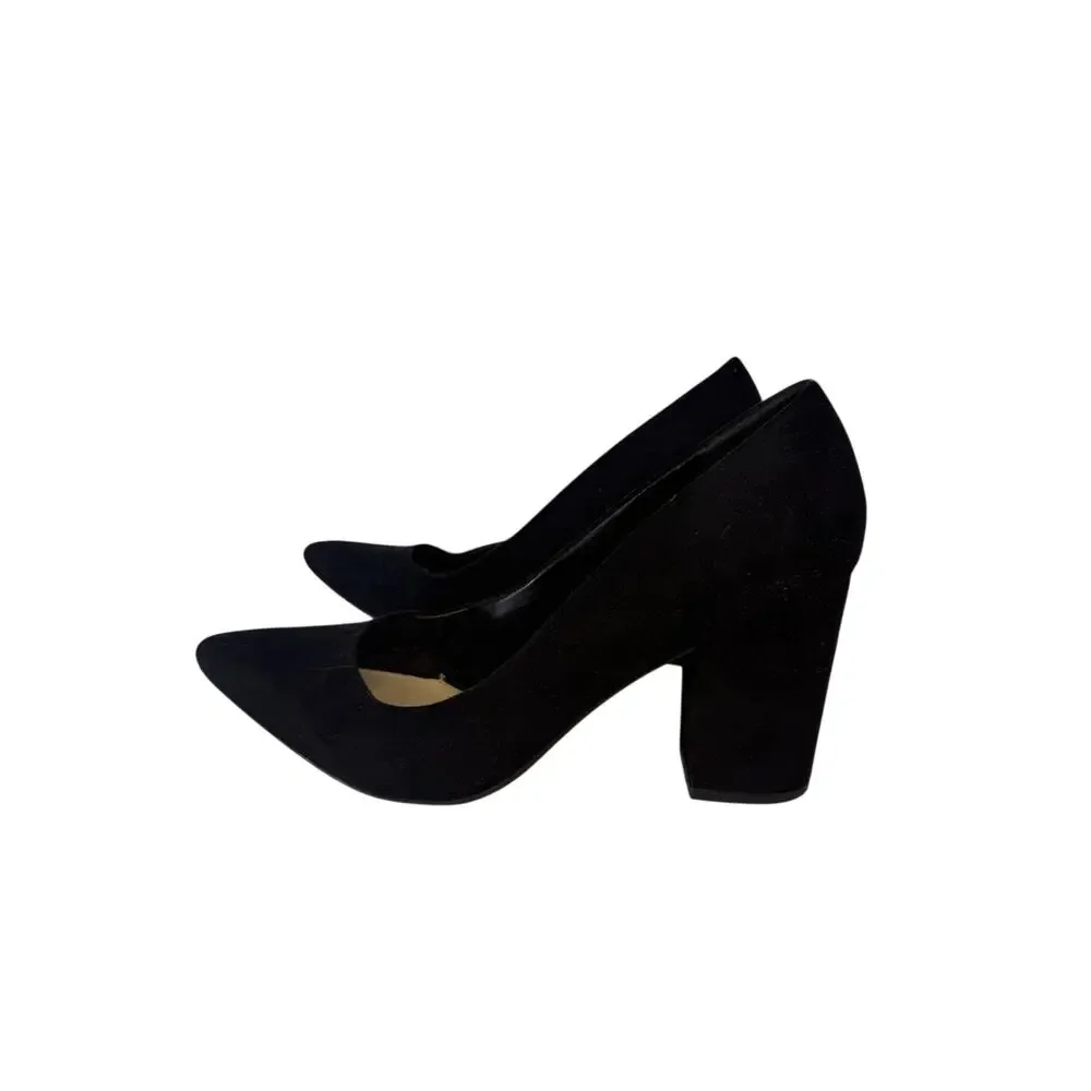 Rampage Womens Black Faux Suede Pointed Toe Dress Pumps Heels W Size 8